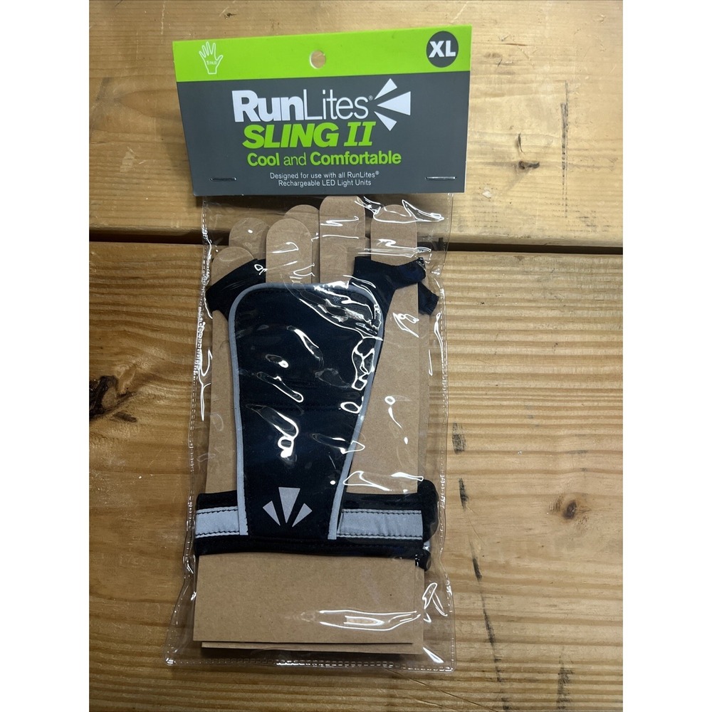 RunLites sling 2 Fingerless Strap Glove Black Color‎ Way Size XL with LIGHTS